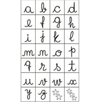 Letras de lixa minúsculas em escrita cursiva